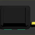 Black Electronic Terminal With Green Illuminated Buttons Yellow Slot And Screen