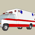 Red And White Ambulance Functional Vehicle With Medical Star Emblem And 911 Marking