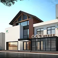 Modern Chinese Single Family Villa Exterior Design With White Walls Wooden Roof And Glass Windows