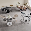 Modern Musical Instrument Combination Drum Set Drum Set 3d model