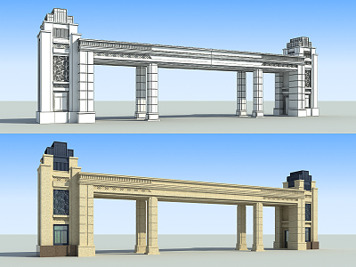 European-style gate 3d model