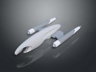 Modern White And Gray Designed Writing Tools With Smooth Curves 3d model