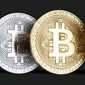 Golden And Silver Bitcoin Coins Decorative Ornament Set For Home Decor