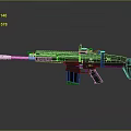 3D Model of Modern Tactical Rifle With Black Barrel Magazine And Scope