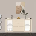 Modern Sideboard Cream Sideboard 3d model