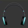 Stylish Black And Turquoise Headphones With Adjustable Headband And Soft Ear Pads
