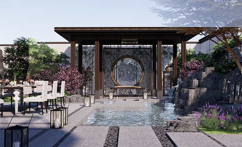 New Chinese Courtyard Garden 3d model