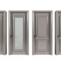 Modern Gray Swing Doors With Different Panel And Glass Designs For Interior Use 3d model