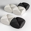 Comfortable Lazy Sofa Set with Black and White Modern Geometric Design 3d model