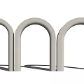Three White Arch Decorative Sculptures In Minimalist Design Style 3d model
