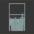 Industrial Equipment 3D Model with Metal Frame Pipes and Processing Unit Structure