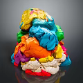 Colorful Clay Pile Stacked With Multiple Bright Colors And Textured Surface On Dark Background