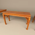 Natural Wood Grain Dining Tables With Simple Design And Multiple Sizes 3d model