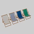 Wooden Frame Outdoor Chair with Blue Canvas Seat and Backrest for Garden Patio