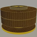 Modern Round Wooden Island Design With Black Countertop And Storage Layers