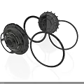 Mechanical Equipment Gear Components With Circular Metal Rings And Industrial Design