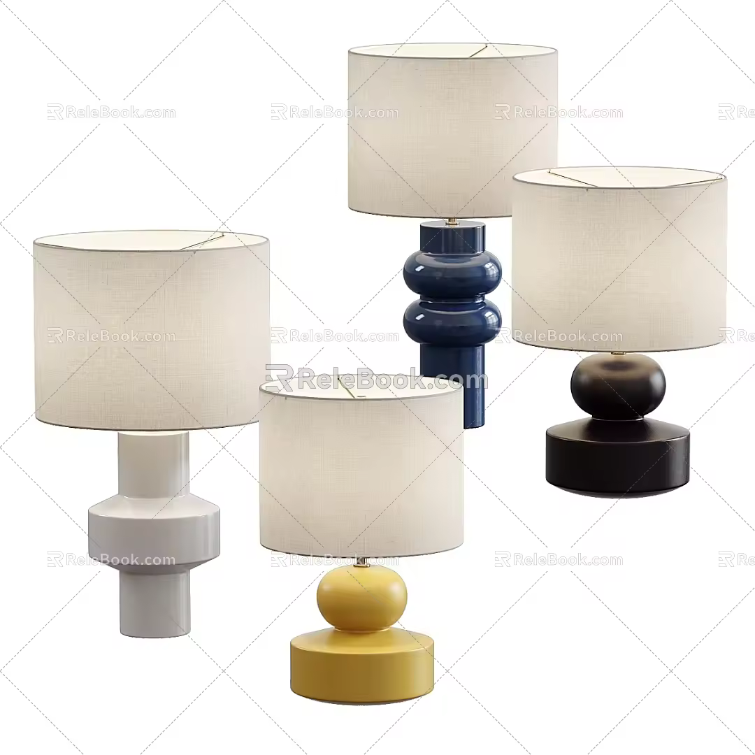 Modern Table Lamp West Elm Totem 3d model