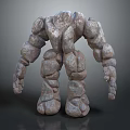 3D Stone Golem Character Rock Composed Humanoid Creature Model Design Art 3d model