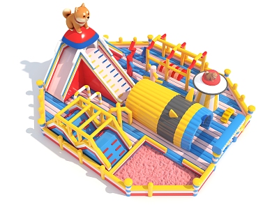 Modern Amusement Equipment Inflatable Castle Naughty Castle Steam Drum Air Mold model