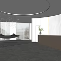 Modern Front Desk Sales Office Front Desk 3d model