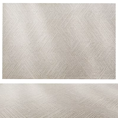 Modern Neutral Square Rug Featuring Herringbone Pattern And Textured Woven Design 3d model