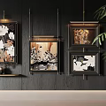 Modern Abstract Paintings With Framed Floral Patterns For Wall Art Decor
