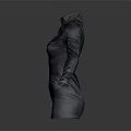 Black Modern Faux Leather Coat With Stand Collar Long Sleeves And Buckle Details