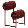 modern leisure chair armchair metal fur duepiu duepi 3d model