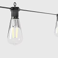 Transparent Glass LED Filament Bulb With Black Socket For Decorative Lighting 3d model