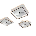 Modern Square Ceiling Lights With Built In Fan And White Frame Design 3d model