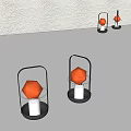 Decorative Ornament Set With Glass Lanterns Black Metal Handles Lit White Candles And Light Shadows