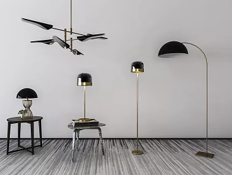 Modern lighting combination table lamp floor lamp chandelier 3d model