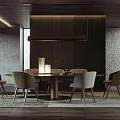 Modern Restaurant Interior Design With Round Dining Table Upholstered Chairs And Pendant Light