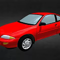 Red Two Door Compact Car With Sleek Design Silver Wheels And White Headlights