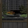 High Rise Residential Complex Planning With Central Courtyard And Entrance Area
