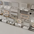 Modern Bathroom Vanities Collection Displaying Various Designs Mirrors Cabinets And Lighting 3d model