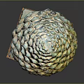 Ancient Bronze Pinecone Decorative Sculpture With Scaly Texture And Base 3d model