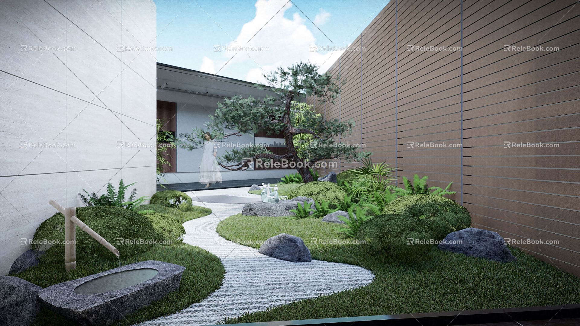 New Chinese Courtyard Garden model