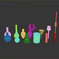 Collection Of Laboratory Glassware Including Beakers Test Tubes And Flasks