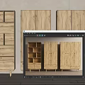 Modern Wooden Wardrobe With Double Doors Drawers And Matching Open Shelving