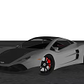 Silver Sports Car Parked On Open Road With Sky And Distant Horizon
