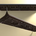 Chinese Style Traditional Wooden Ceiling With Intricate Carved Decorative Structure Details