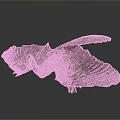 Flying Prehistoric Creature Model With Large Wings Green Brown Feathers Red Beak Claws