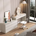 Modern Vanity Table Interior Design With Drawers Mirror White Chair And Window View 3d model