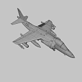 Gray Military Fighter Jet With Multiple Weapon Mounts And Combat Design 3d model