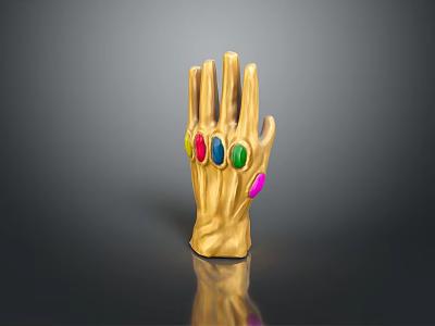 Medical Hand Rehabilitation Training Model With Golden Structure And Colored Therapy Gems 3d model