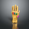 Medical Hand Rehabilitation Training Model With Golden Structure And Colored Therapy Gems
