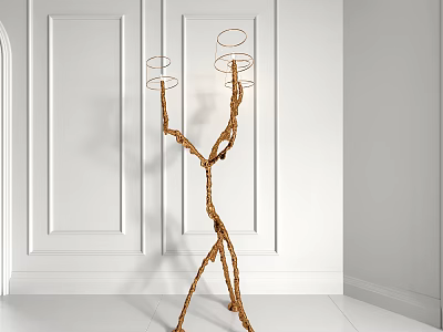Elegant Modern Luxury Floor Lamp With Golden Branch Like Design And Multiple Lights 3d model
