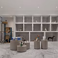 Modern Pet Life Shopping Mall Shop With Glass Partitions Dog Reception Desk And Marble Floor