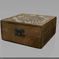 Vintage Wooden Carved Clothing Storage Box With Decorative Metal Lock And Floral Patterns